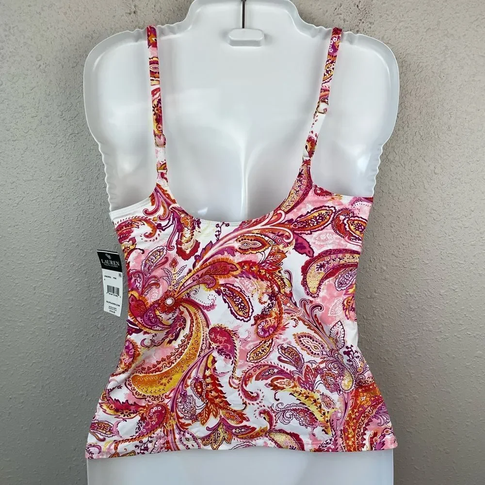 NWT Lauren Ralph Lauren Tankini Swim Top Size 12